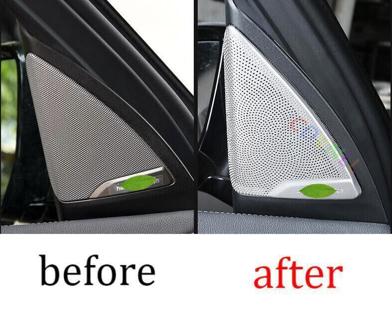 Silver Steel Inner A Pillar Post Horn Frame Cover Trim 2P For 2018-21 for BMW X3 G01