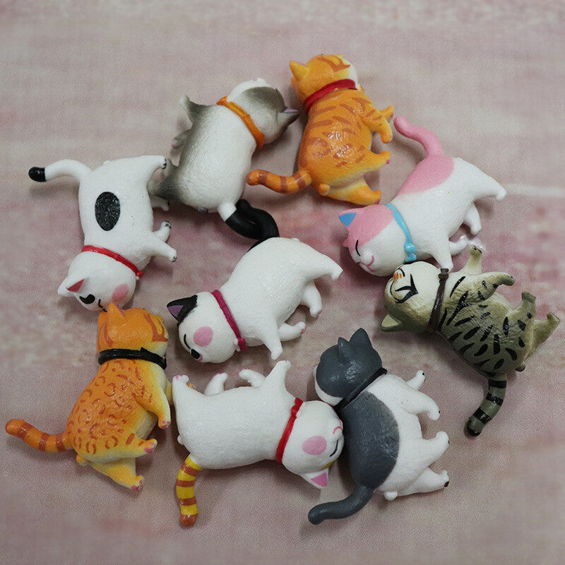 9Pcs Car Decoration Cat Rotate Head Doll Kitty Creative Auto Ornaments Toys