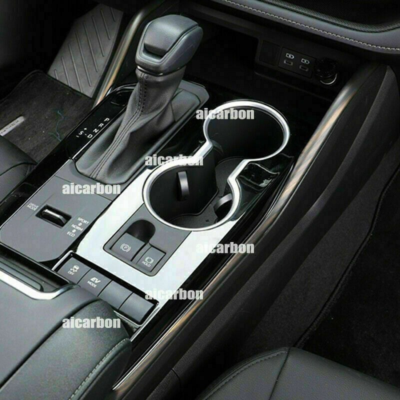 Wood Grain ABS Gear Shift Panel Side Strips Trim for Toyota Highlander 2020-2023