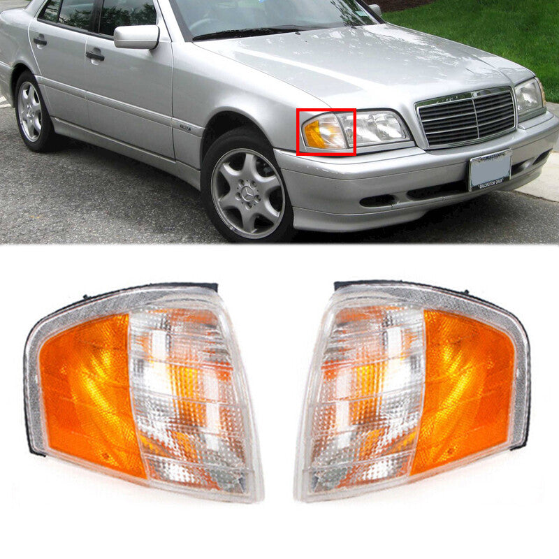 2Pcs for Mercedes-Benz C Class W202 1994-2000 Turn Signal Corner Light Headlight