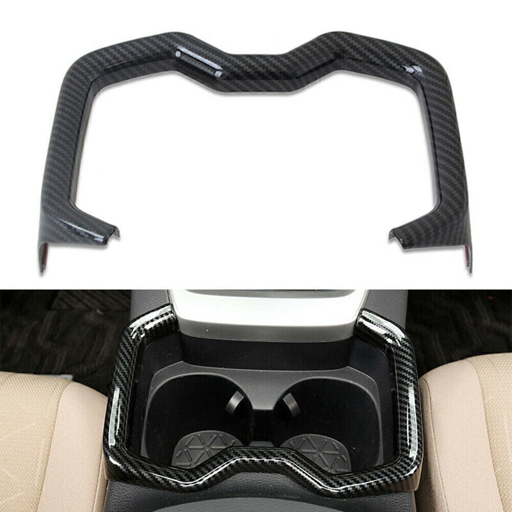 Inner Water Cup Holder Frame Cover Trim for Toyota RAV4 2019 2020 Carbon Fiber
