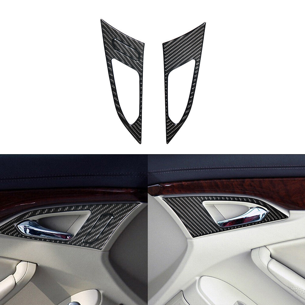 3 Front Door Handle Trim Cover Panel Carbon Fiber for CADILLAC CTS SPORT 2008-UP