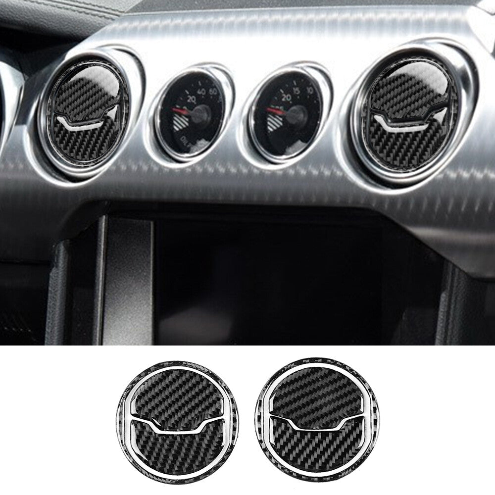 6¡Á Soft Carbon Fiber Inner Air Vent Outlet Panel Trim for Ford for Mustang 2015-2022