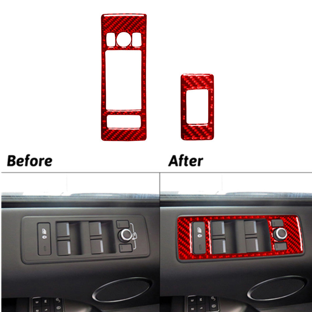 Red Carbon Fiber Front Window Lift Panel Trim For Land for Range Rover Sport 2014-17