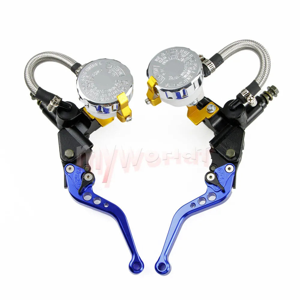 Motorcycle Clutch Brake Levers Pump Master Cylinder Reservoir Set 7/8 22mm