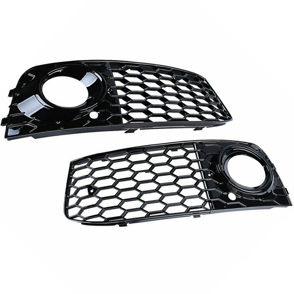 Two front fog light grille cover trim caps for 2009-2012 for Audi RS4 A4 B8