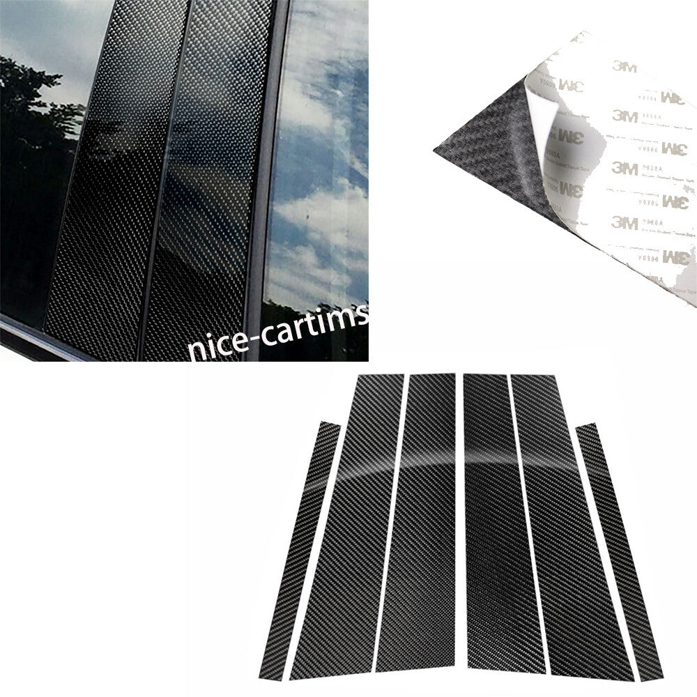 6¡ÁCarbon Fiber Door Window Pillar Posts Panel Trim for Benz C Class W204 2007-13