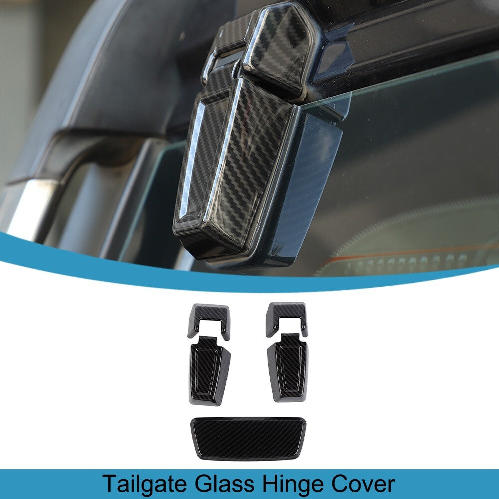 Tailgate Rear Window Glass Hinge Cover Trim for Jeep Commander 2006-2010 Carbon