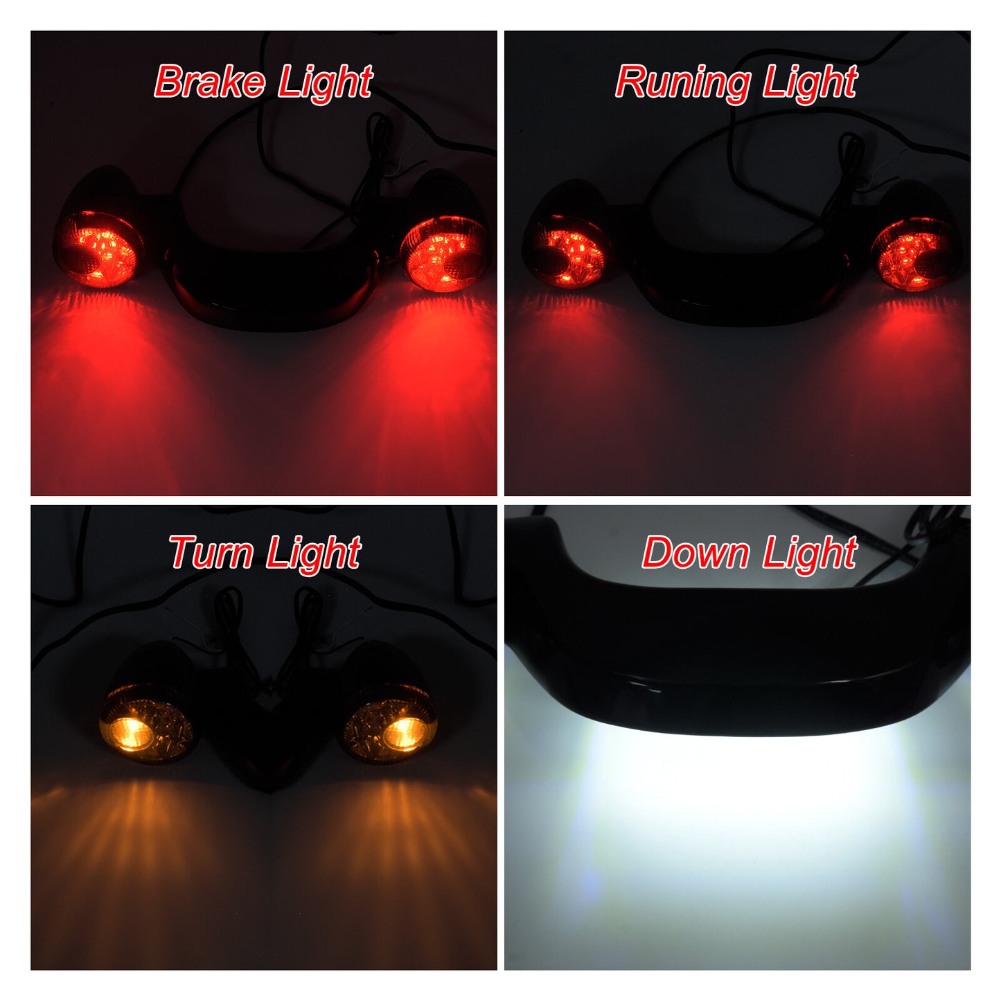 Black Rear Turn Signal Brake LED Light Bar for Harley Road Street Glide 10-2023
