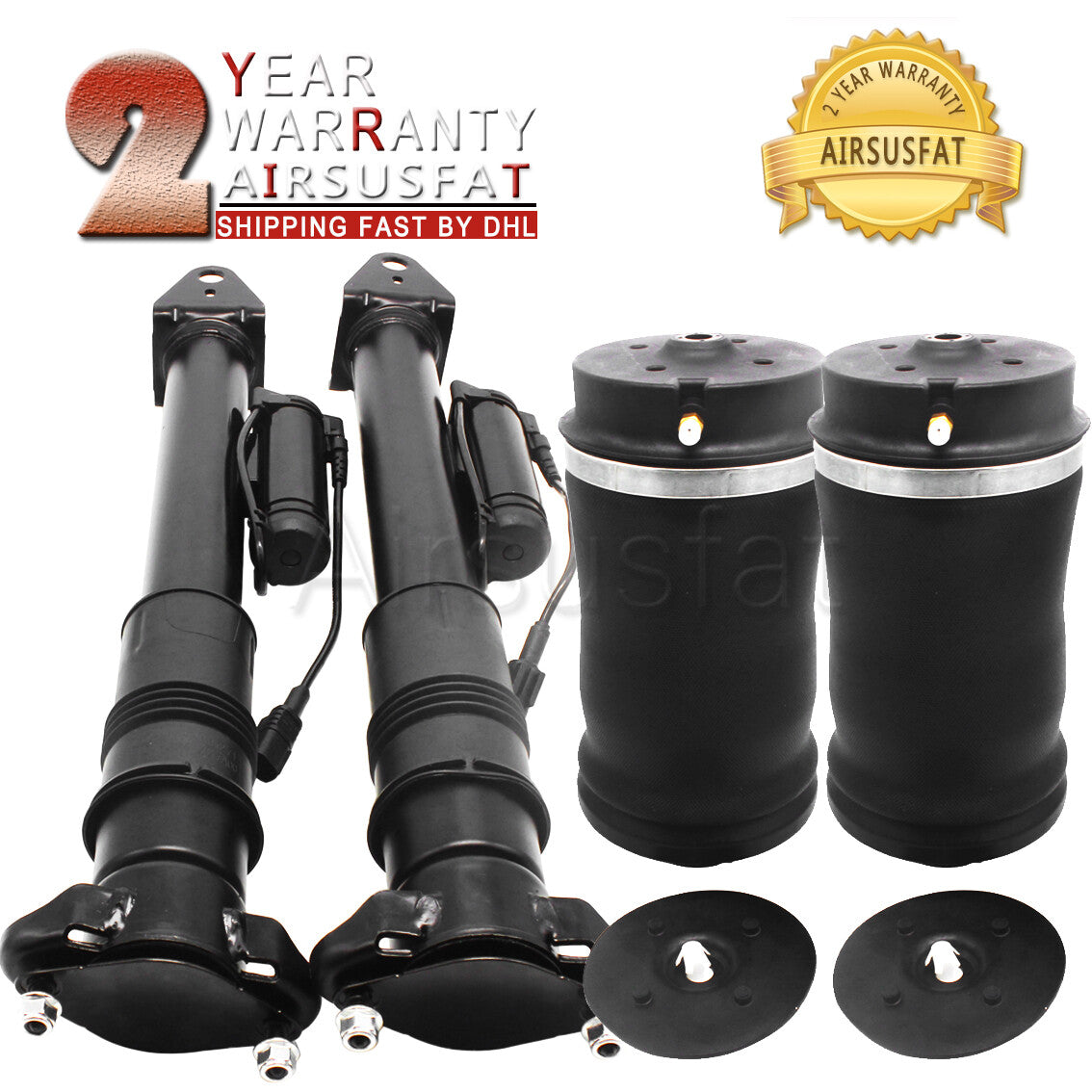 4pcs Rear Air Suspension Shocks Air Springs W/ADS for Mercedes W164 X164 GL ML
