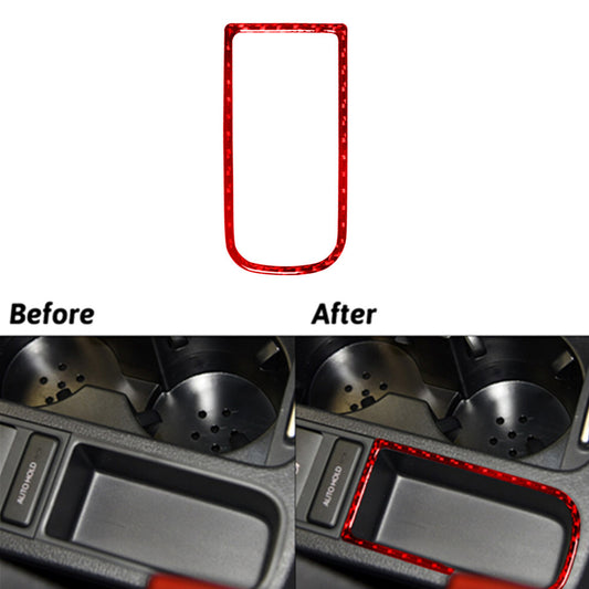 Red Carbon Fiber Center Storage Frame Cover Trim for Volkswagen for Tiguan 2013-2017