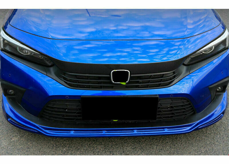 3X for Honda for Civic 11th 2022 2023 ABS Carbon Front Grille Grill Strip Cover Trim