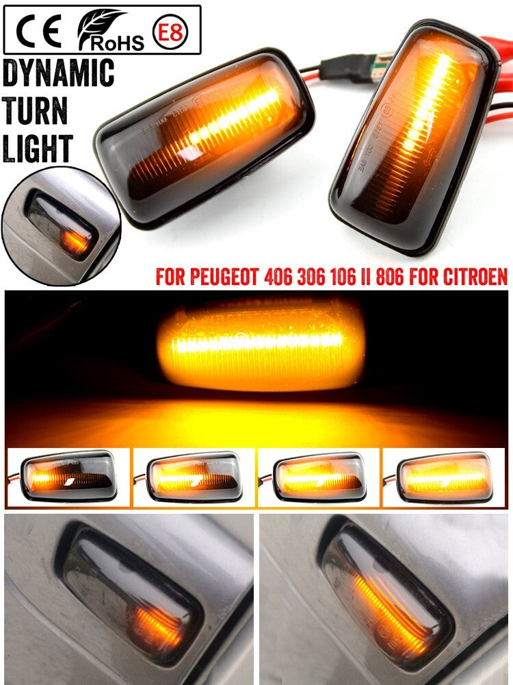 Dynamic Side Marker Turn Light for Peugeot 406 for Citroen Berlingo Jumpy Saxo Xsara