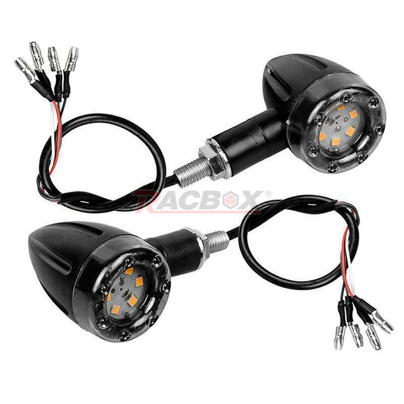 2x Motorcycle LED Bullet Turn Signals Brake Running Tail Light For Bobber Racer