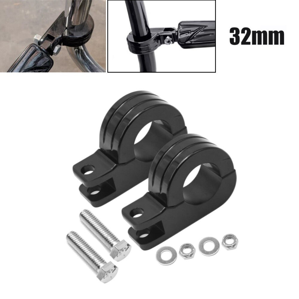 Black 1 1/4 32mm Engine Guard Highway Foot Pegs Foot Peg Mount for Harley for Honda
