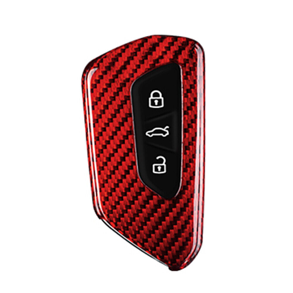 Carbon Fiber Red Remote Key Cover Case for VW for Golf MK8 2020-2021