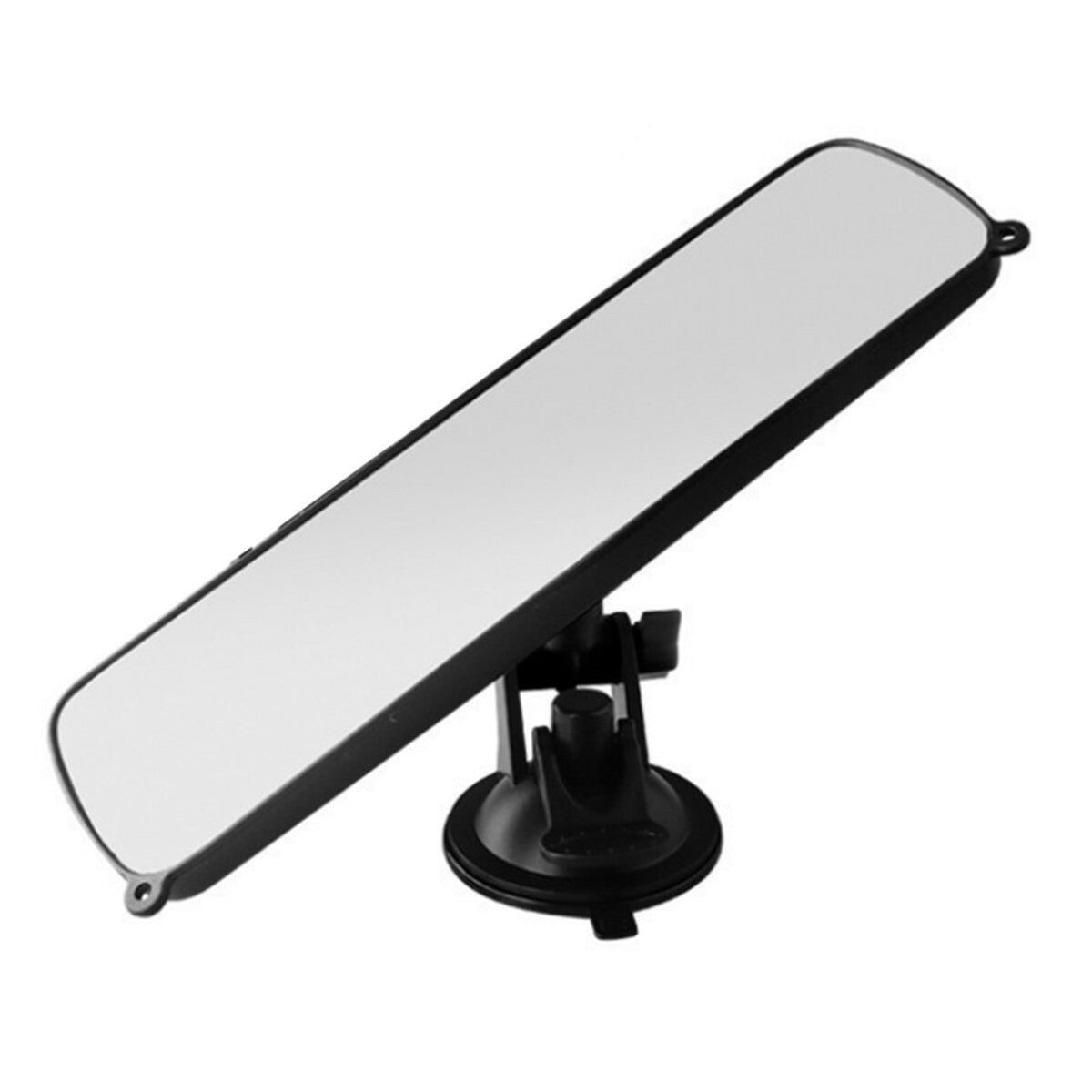 Large Sucker Rear View Mirror Wide Flat Clear Lens Car Dash Mount Rearview Black