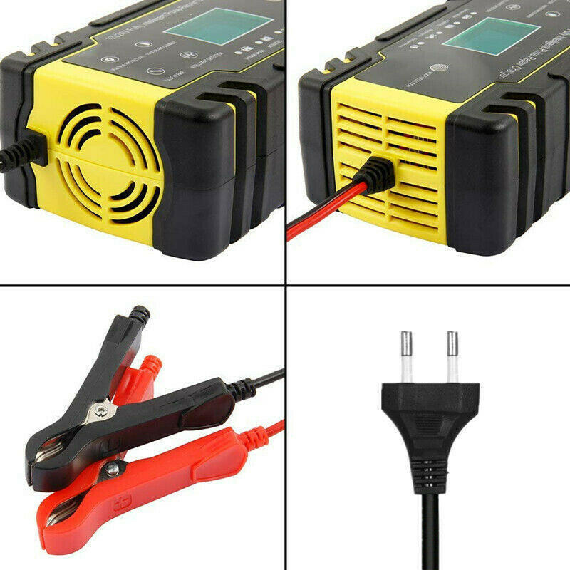 Car battery charger 12/24V 8A touch screen Digital LCD display pulse repair Tool