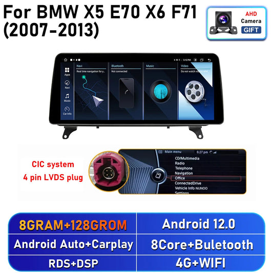 for BMW for X5 E70 X6 E71 2007-2013 Car Radio Android CarPlay GPS Multimedia Player
