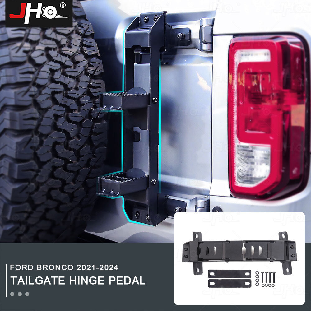Black Rear Tailgate Door Hinge Foot Climb Step Pedal for Ford Bronco 2021-2024