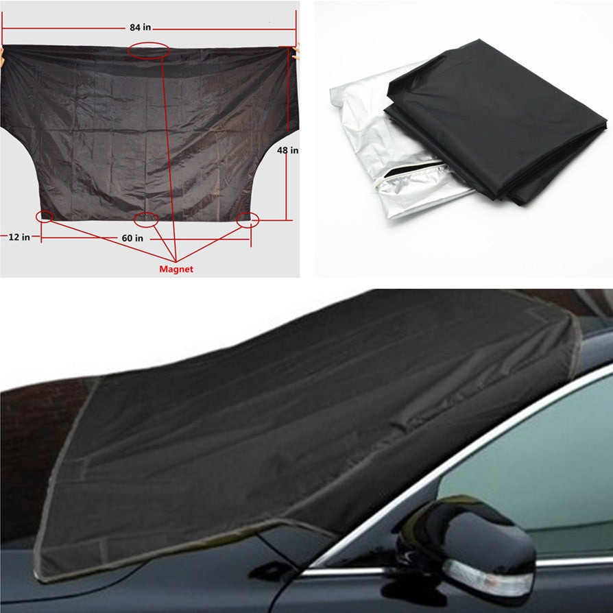 Universal Car Prevent Snow Ice Frost Freezing Suv Windshield Cover Magnet Black