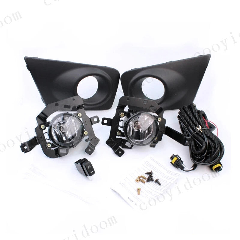 Front Bumper Fog Light Fog Lamp Cover Kit for Mitsubishi Triton L200 2009-2013