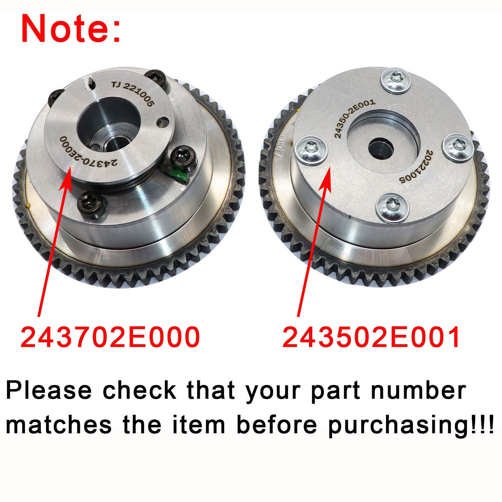 VVT timing sprocket kit suitable for Hyundai for Kia for Elantra Kona Soul Forte Cerato