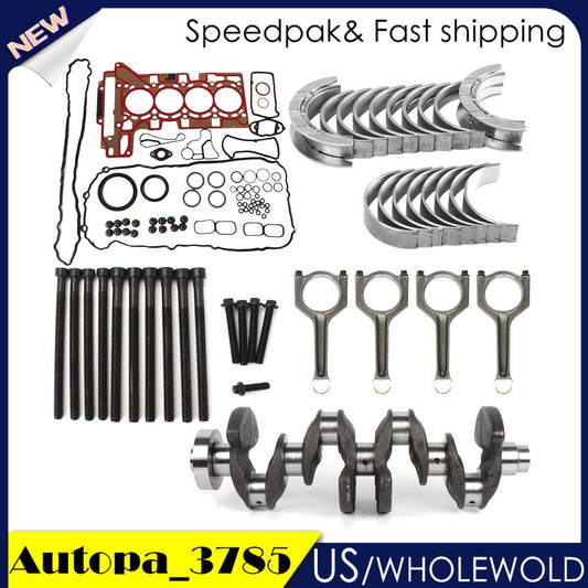 Cylinder Head Gasket Set - 4pcs Connecting Rod Pistons Rings N20B20A Fit for BMW