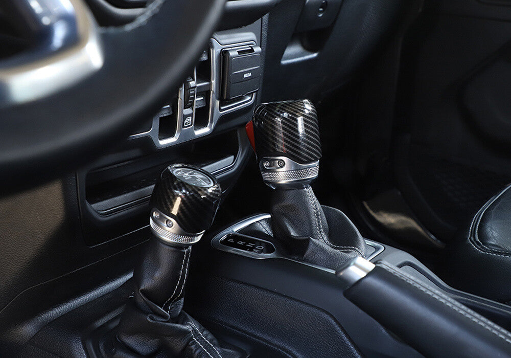 for Jeep for Wrangler JL JT 18+ Gear Shift Knob 4WD Four Wheel Drive Trim ABS Carbon