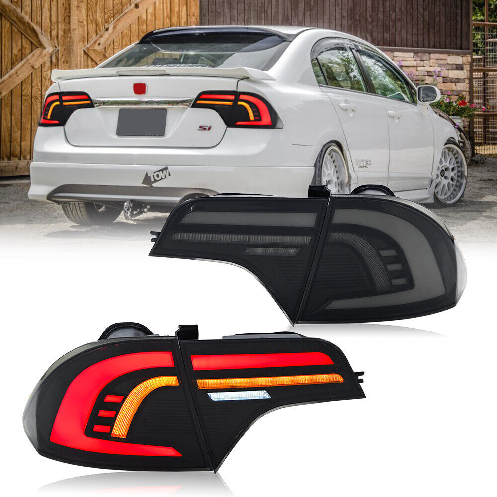 Pair Rear Light Sequential Turn Signal for Civic Sedan 2006-2011 LED Tail Light