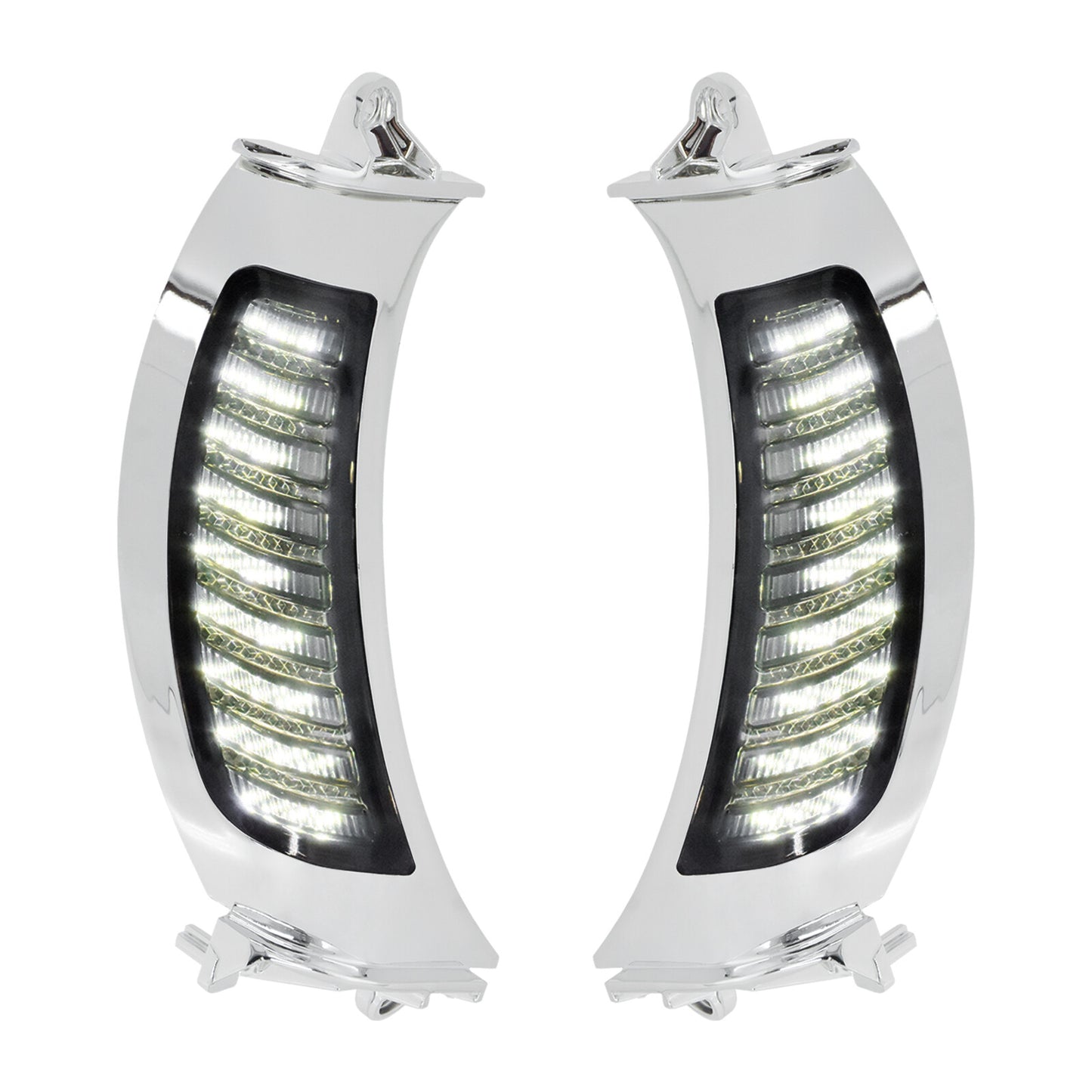 Chrome LED Side Marker Lamp Turn Singals Light Fit for Harley Road Glide 15-2023