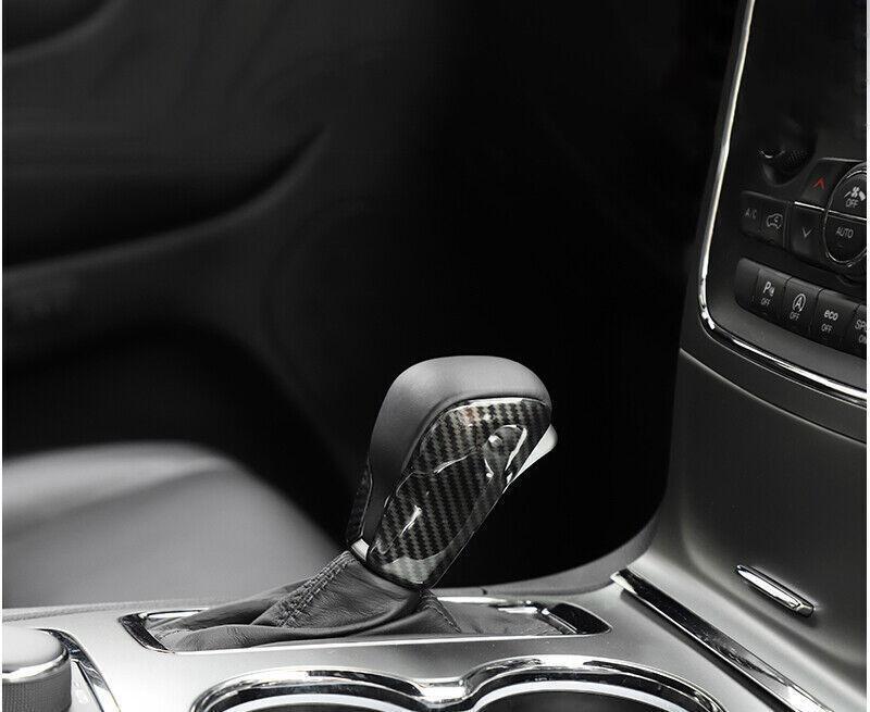 for Jeep Grand Cherokee 16-20 Carbon Fiber Gear Shift Knob Shifter Lever Trim 3X