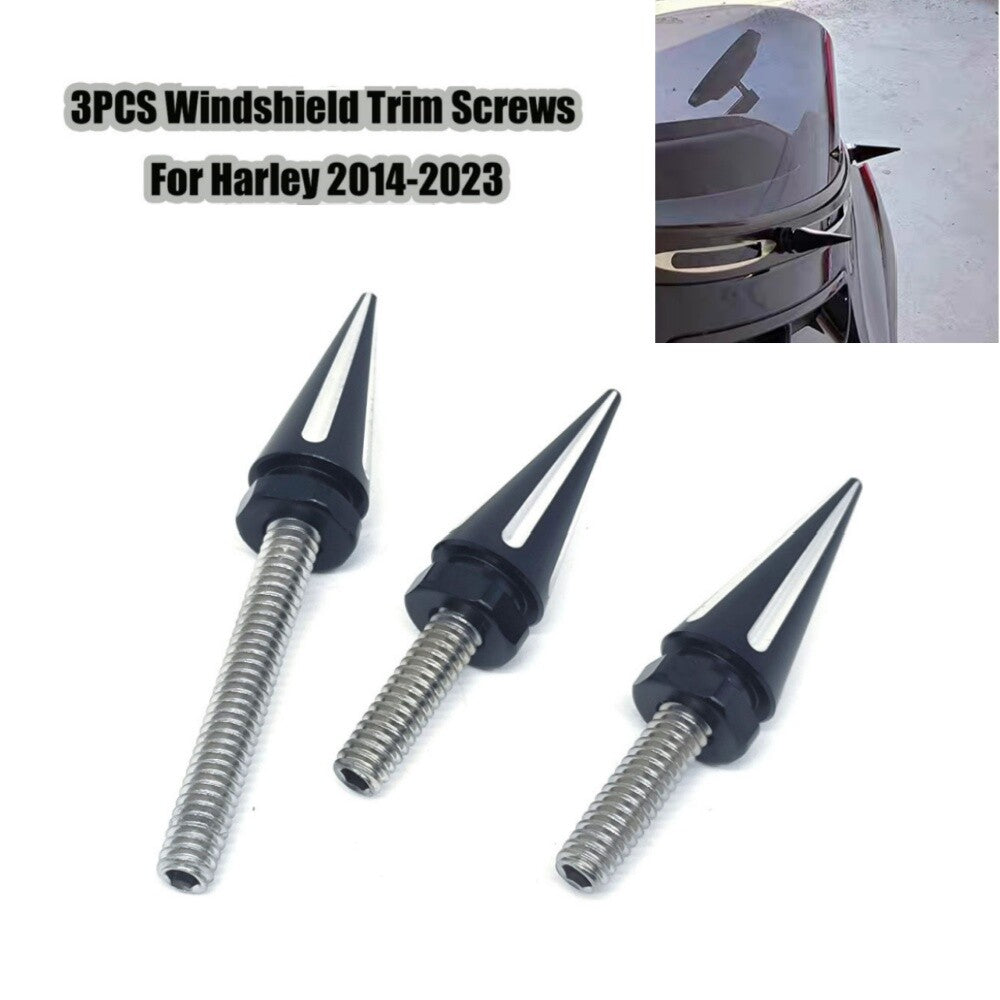 Black Fairing Windshield Mounting Spikes for Harley Custom Electra Street Glide