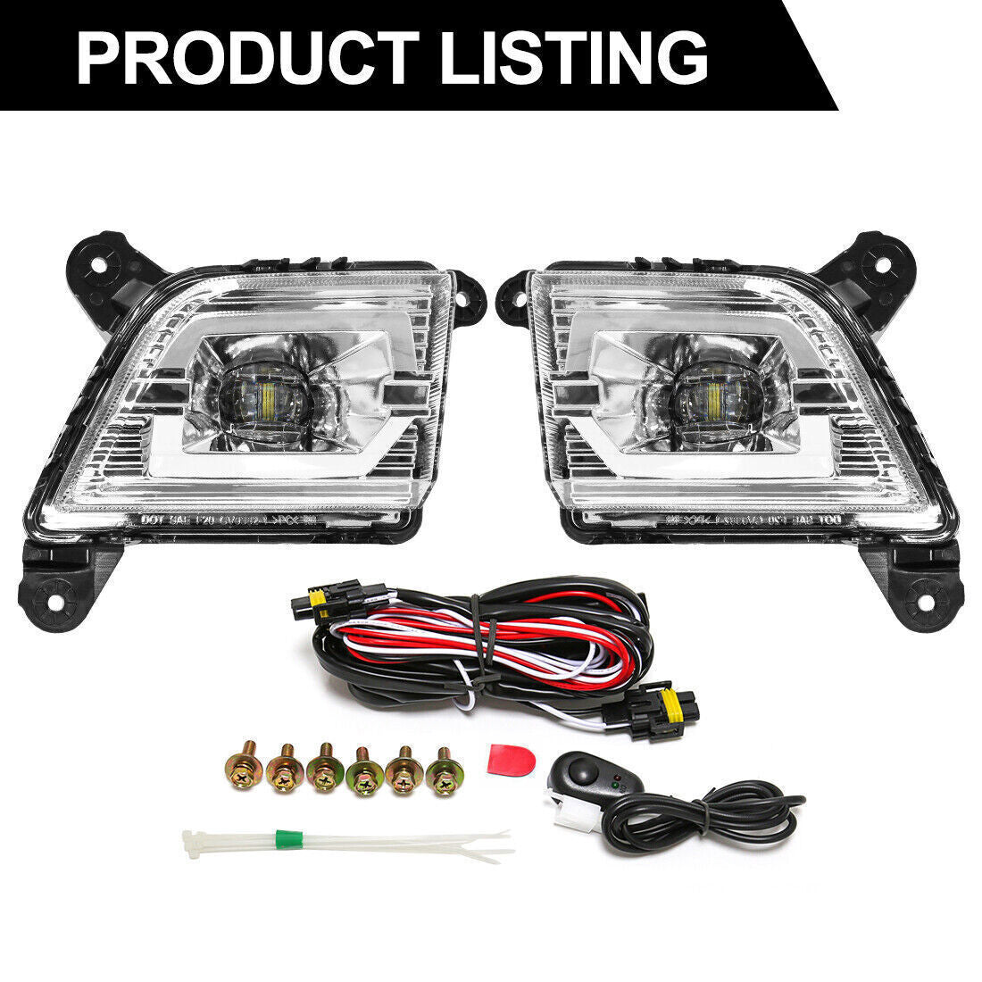 For 2019-2021 for Chevrolet for Chevy Silverado 1500 Front Fog Lights LED Bumper Lamp 2P