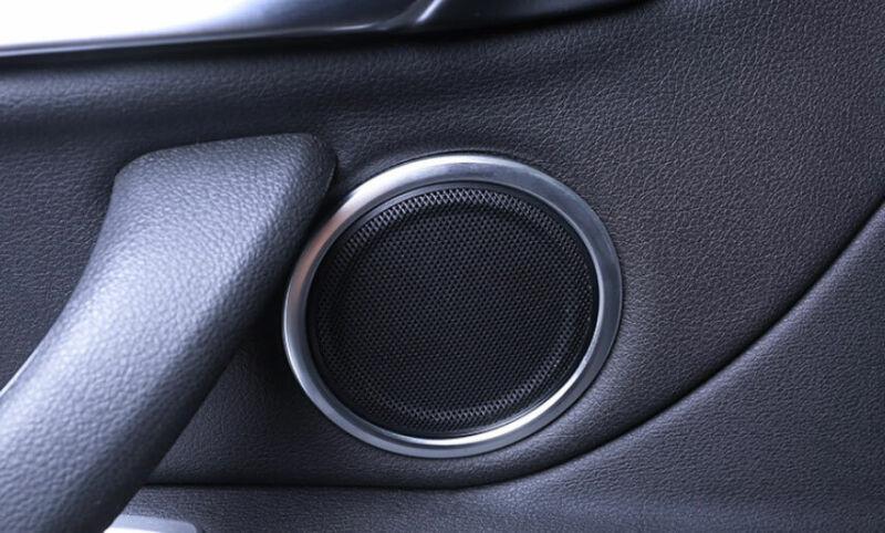 Fit for BMW X1 F48 2016-2021 Silver Steel Inner Door Speaker Ring Cover Trim 6X