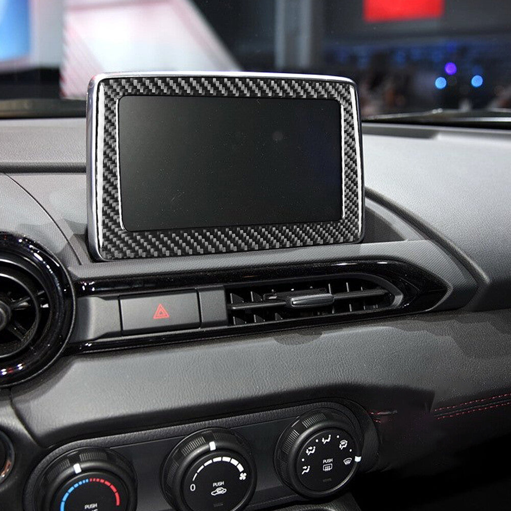 for Mazda MX-5 2016-2020 Carbon Fiber Interior Navigation Displayer Cover Trim