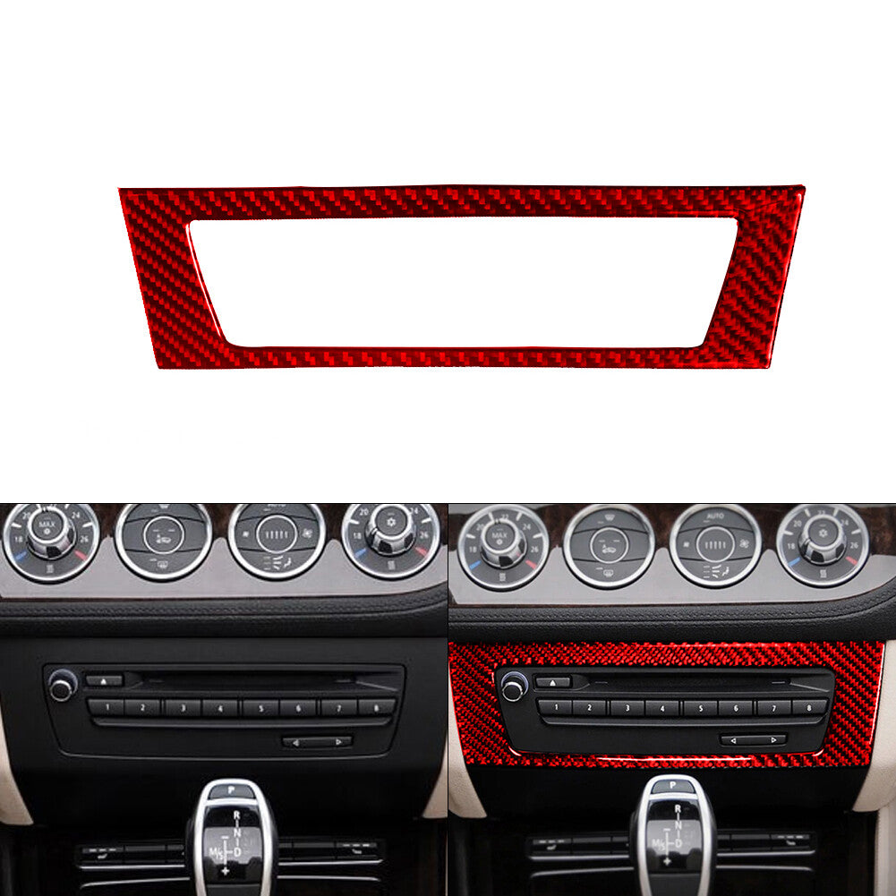 Red Carbon Fiber Radio & Navigaiton System Frame Trim for BMW Z4 E89 2009-2016