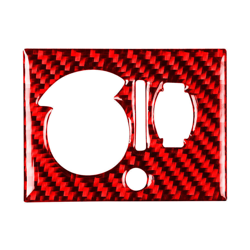 Headlight Switch Panel Cover Trim for Dodge for Challenger 2008-14 Red Carbon Fiber