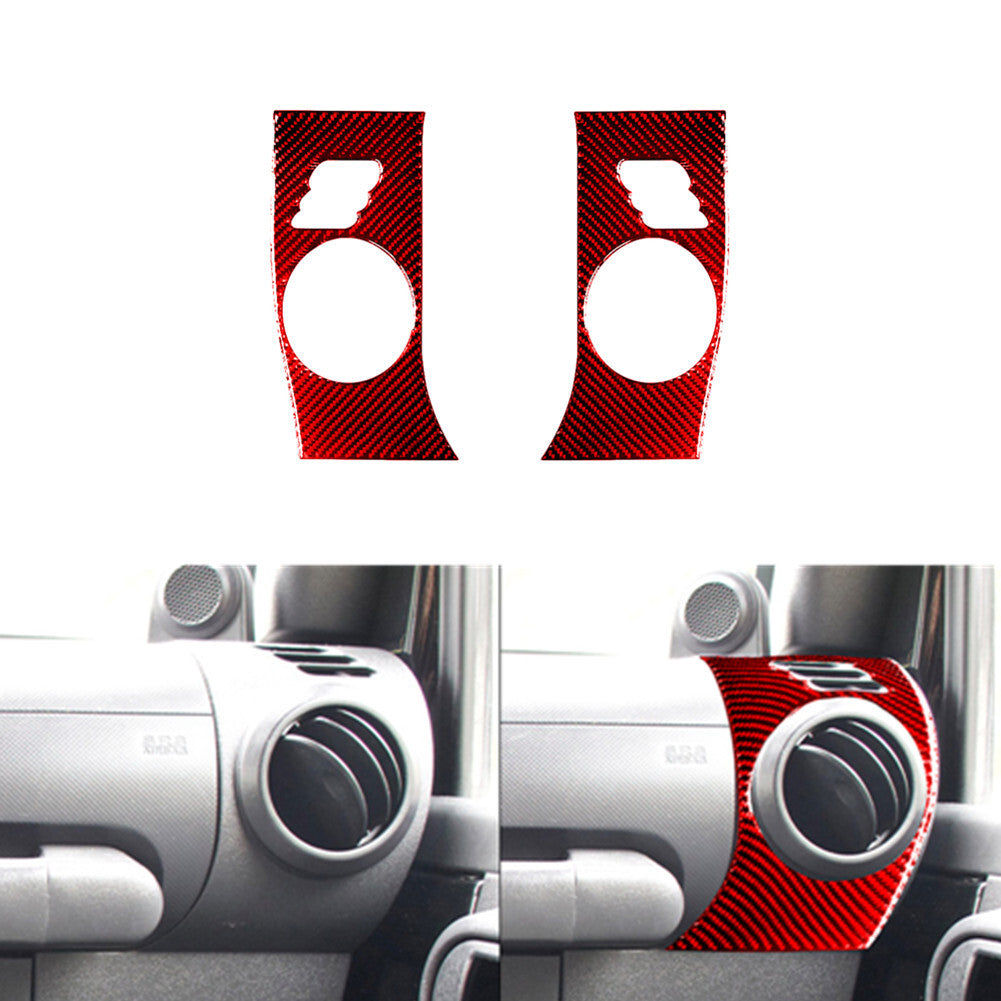 Red Carbon Fiber Fog Vent Slots Trimming for Jeep for Wrangler 2007-10