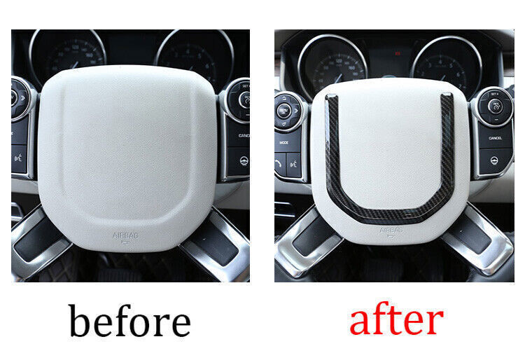 For Discovery Sport 2020-25 ABS Carbon Fiber Steering Wheel Panel Cover Trim 1X