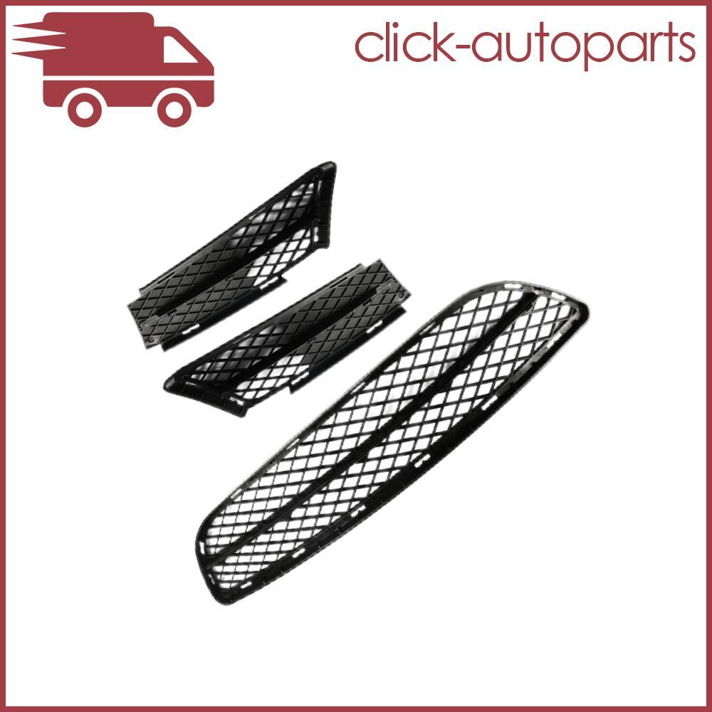 3 Front Lower Left Right Center Bumper Grilles Cover Fits 2006-2008 for BMW 3 Series