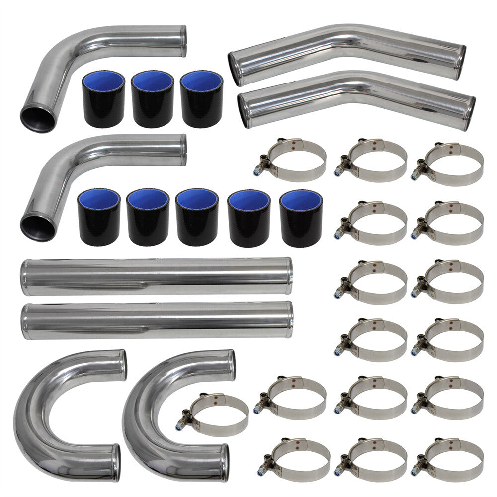 UNIVERSAL TURBO BOOST INTERCOOLER PIPE KIT 2.5 63MM 8 PIECE PCS ALLOY PIPINGS