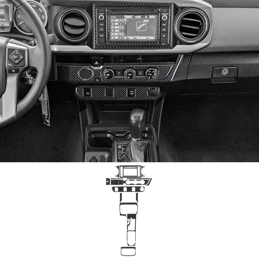 20Pcs Carbon Fiber Central Console Trim Kit for Toyota Tacoma 2016-2021 Type B