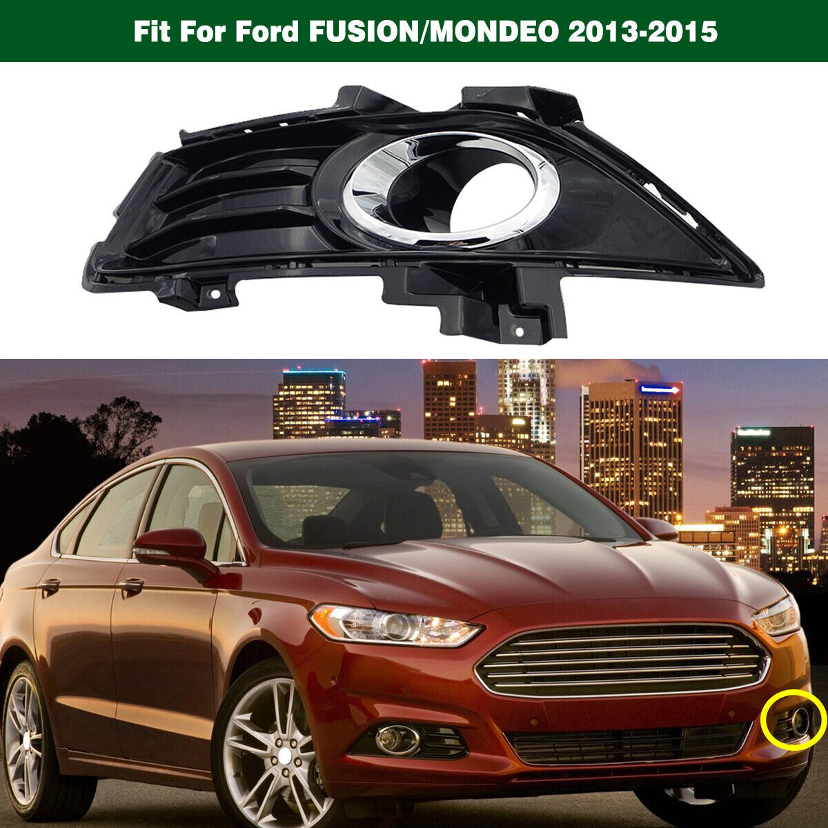 1Pcs Left Fog Light Cover Bezel Grille Trim for Ford Fusion /Mondeo 2013-2016