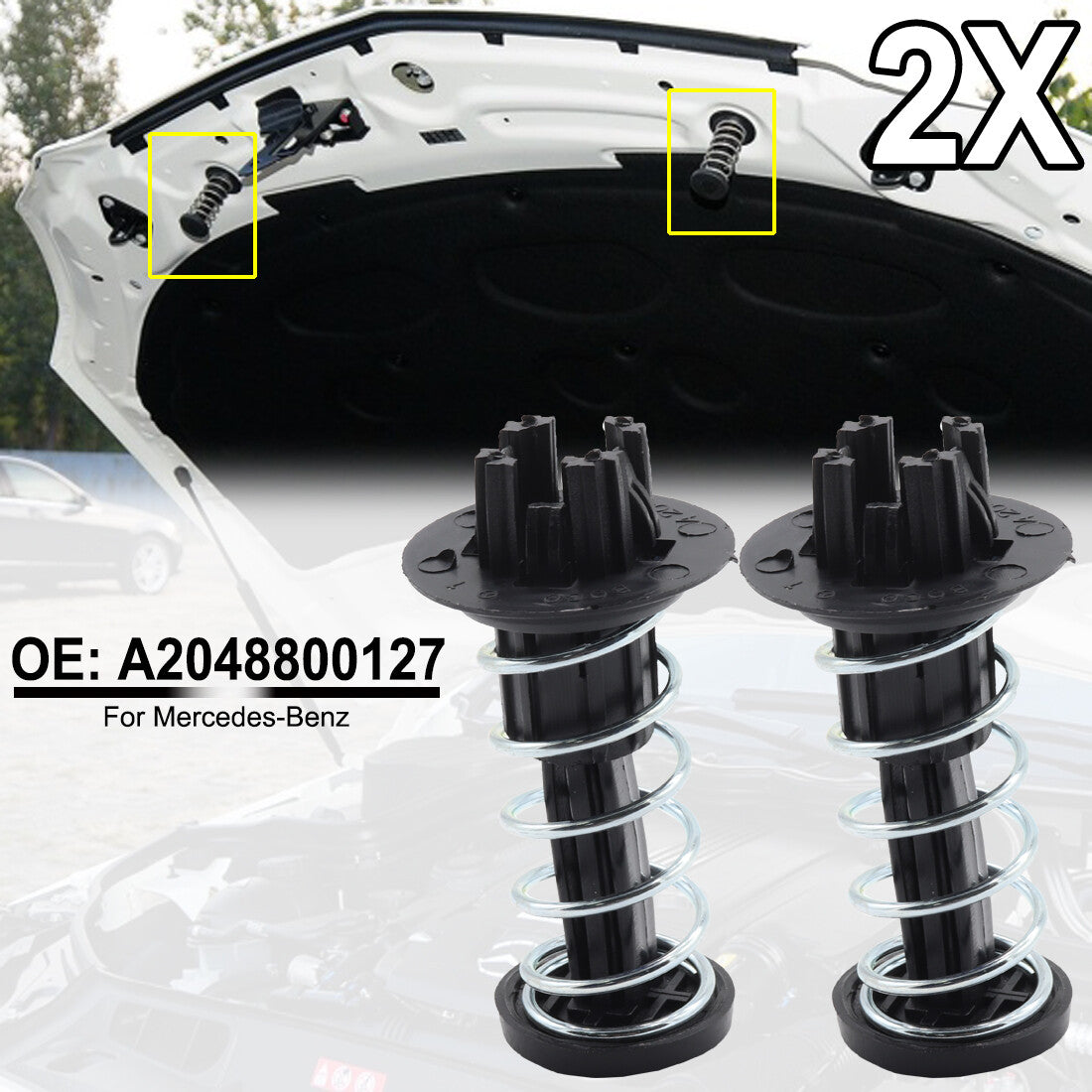 Pair for Mercedes Benz C-Class E-Class S-Class SL-Class GLK-Class Hood Spring