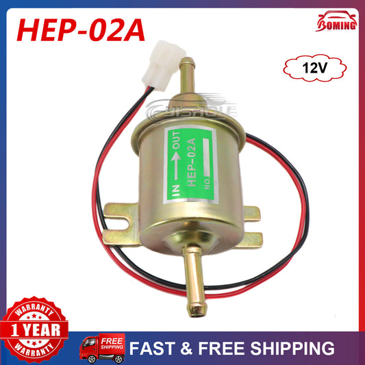 12V Electric Fuel Pump HEP-02A Universal Inline Low Pressure Gas Diesel HEP02A