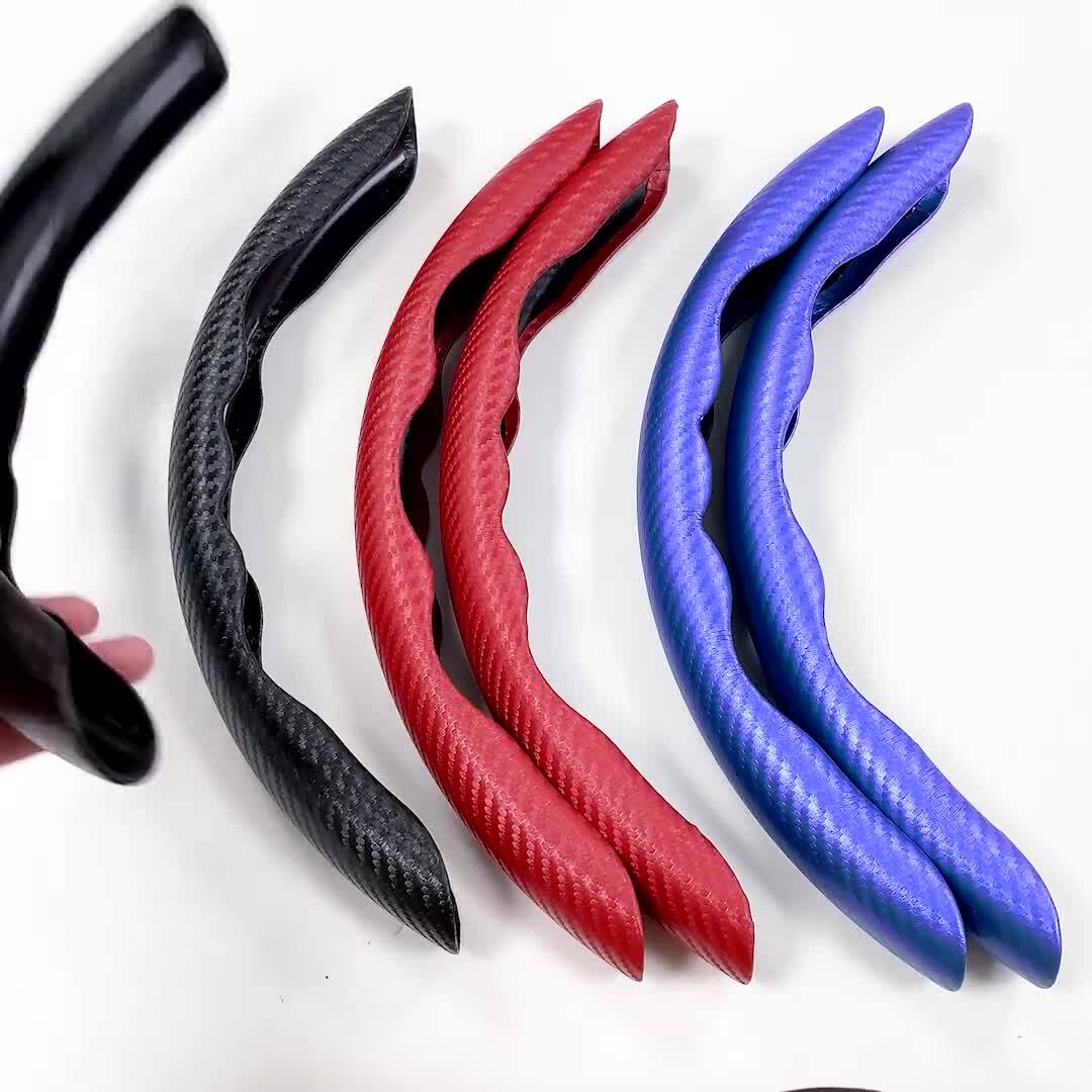Blue Carbon Fiber Universal Car Steering Wheel Booster Cover NonSlip Accessory