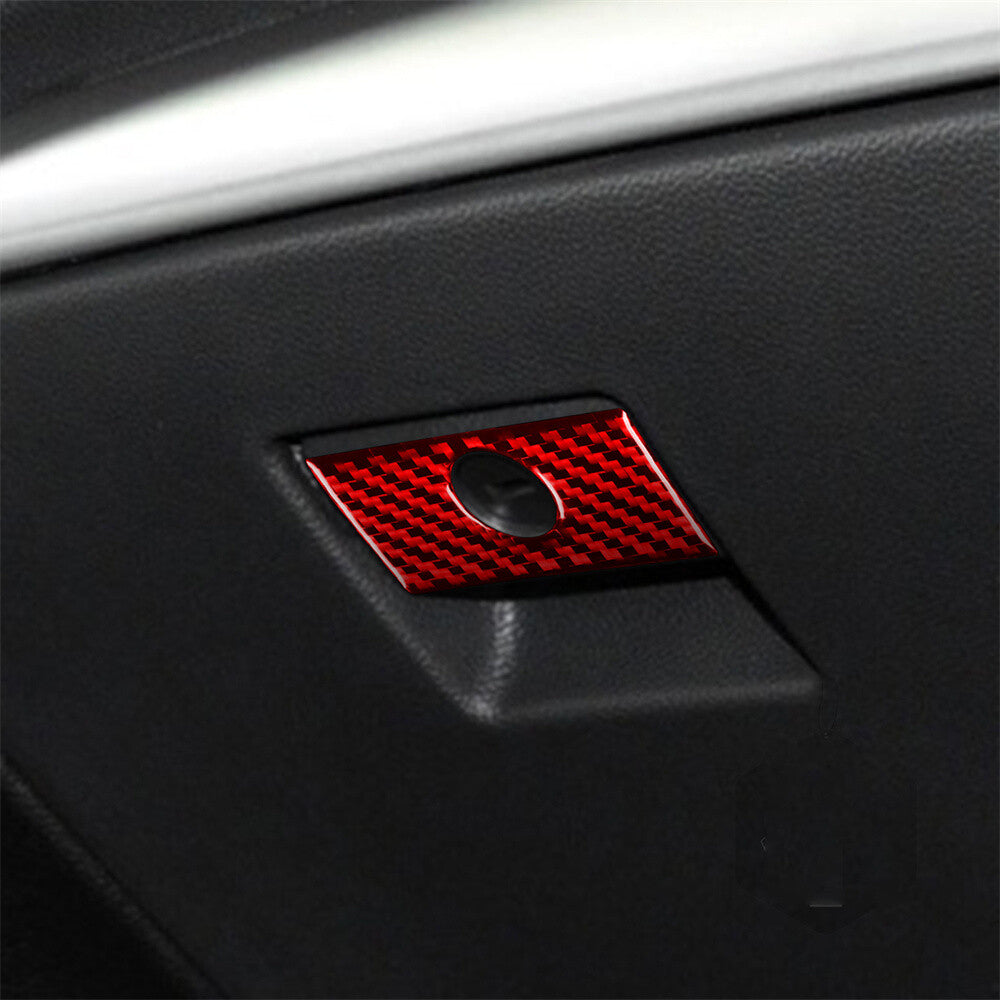 Red Carbon Fiber for Co -pilot Storage Box Handle Trim for Infiniti G37 Sedan 2007-13