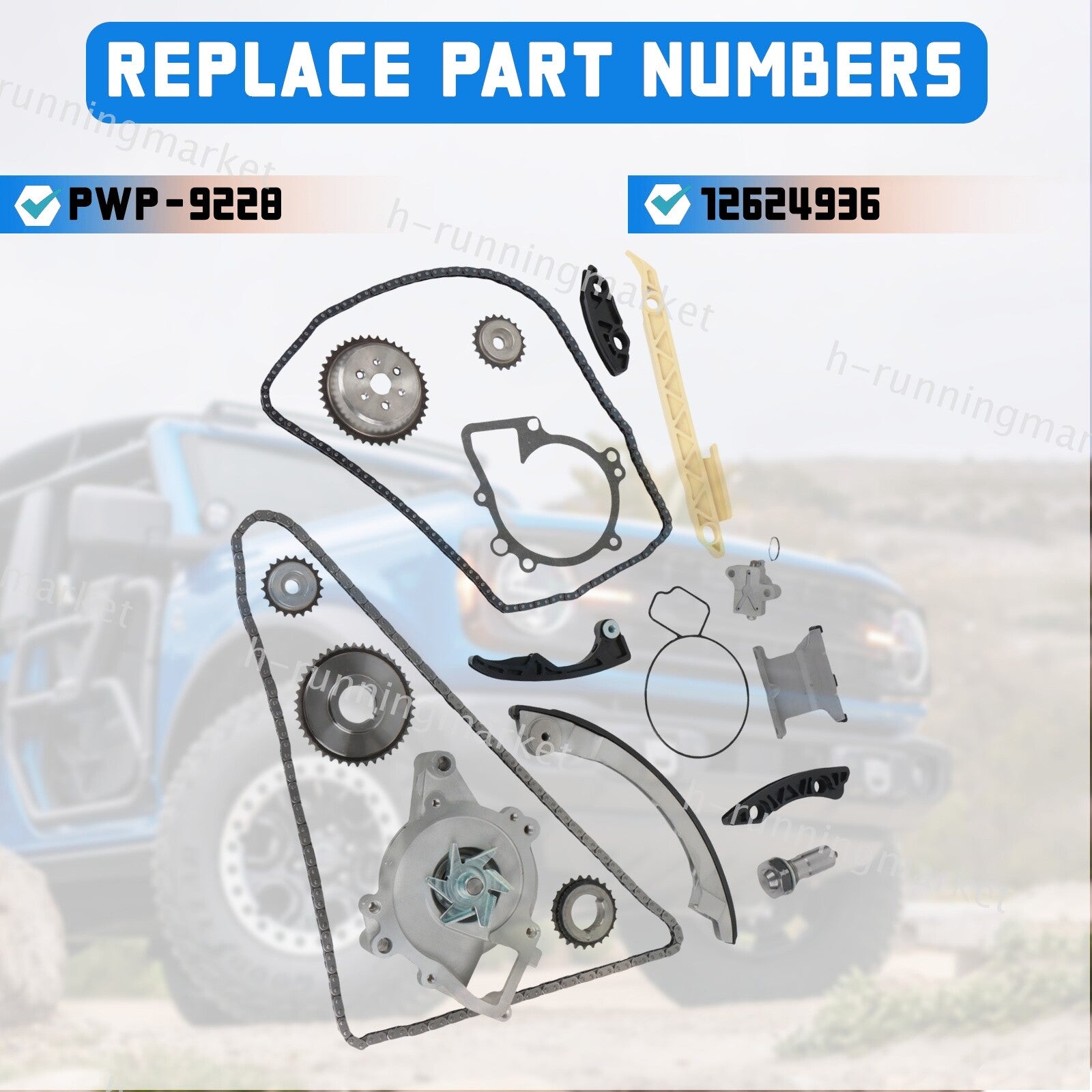 Timing Chain Kit Water Pump For 2010-2015 for Chevrolet Equinox for GMC 2.4L 12624936