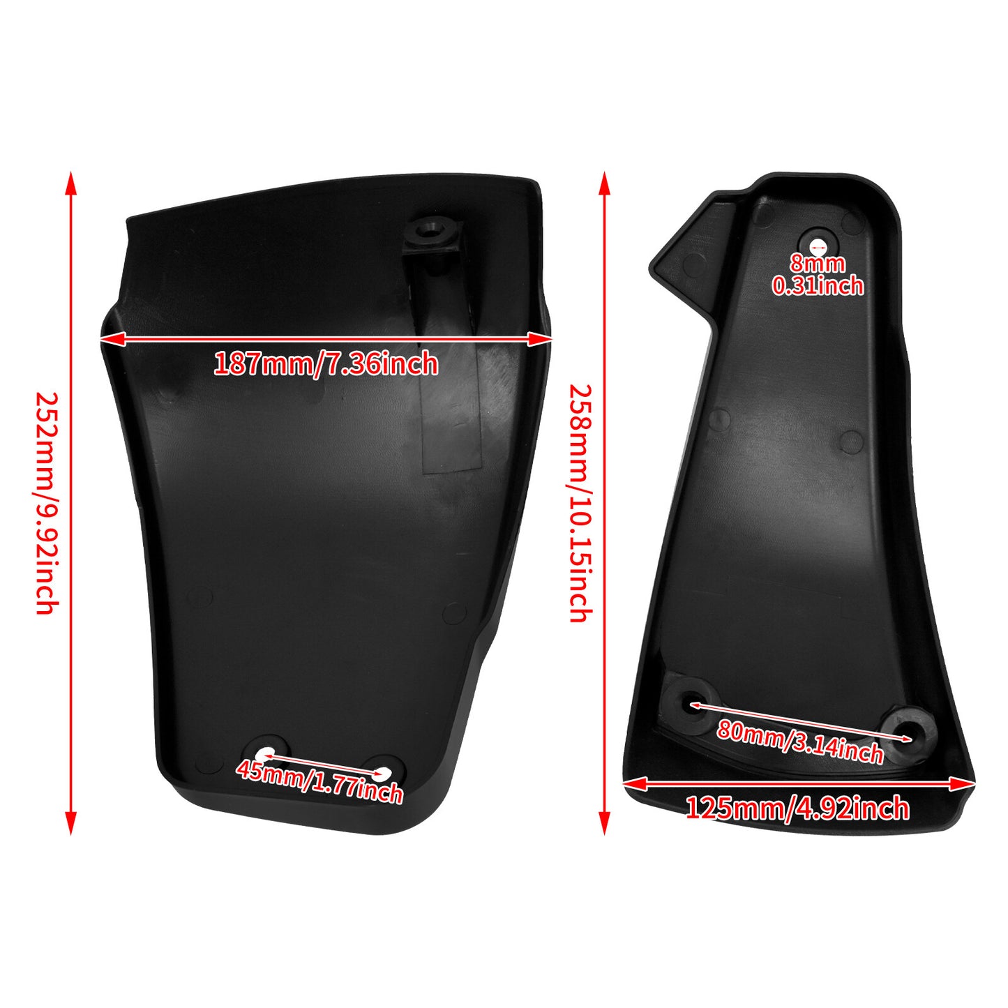 2x Gloss Black Battery Fairing Side Cover Fits for Harley Softail Street Fat Bob